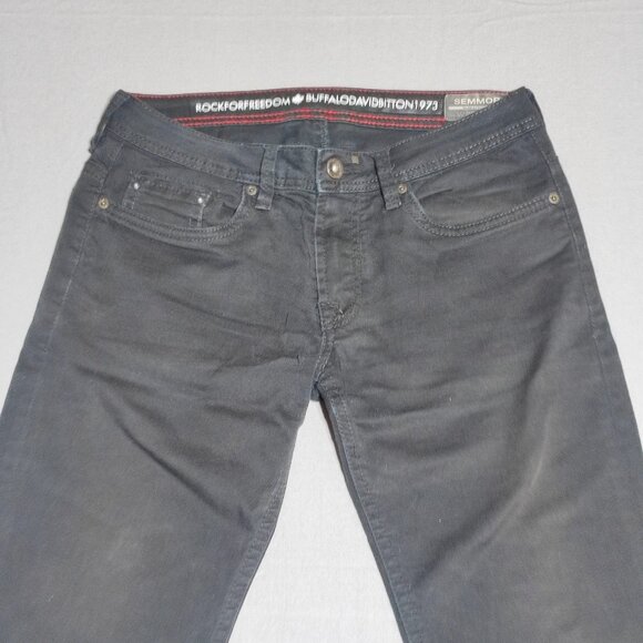 Buffalo David Bitton Rock for Freedom denim men's size W29/34 black Semmor Slim - Picture 2 of 14